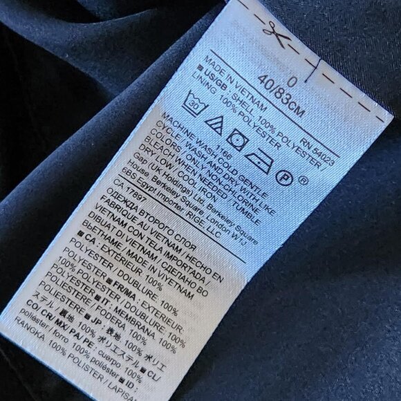 Banana Republic black satin drape front black tie formal dress sz 0 wedding - Picture 9 of 9